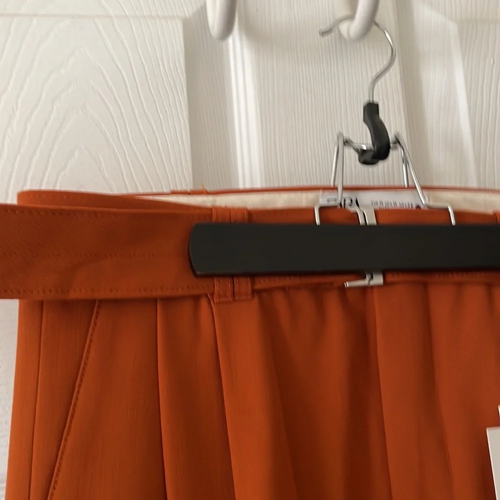 Zara Burnt Orange Trousers with built-in belt - Picture 3 of 9